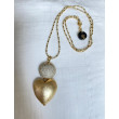 Sautoir AMORE Zirconium & coeur doré - Francine BRAMLI Paris Collier
