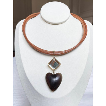 AMORE Marron/ambre - Francine BRAMLI Paris Collier
