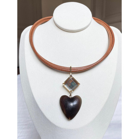 AMORE Marron/ambre - Francine BRAMLI Paris Collier