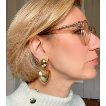 LOVE coeur doré, Cabochon goutte - Francine BRAMLI Paris