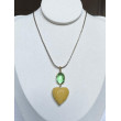 AMORE coeur Galuchat & Cristal vert - Francine BRAMLI Paris Collier