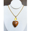 AMORE coeur cuir de serpent & cristal - Francine BRAMLI Paris Collier
