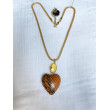 AMORE coeur cuir de serpent & cristal - Francine BRAMLI Paris Collier