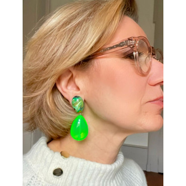 CUVA Verte Cabochon moiré - FRANCINE BRAMLI Paris