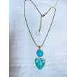 AMORE Turquoise coeur Nacre & cristal - Francine BRAMLI Paris Collier