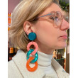 KARINA Maillons orange/bleu canard - Francine BRAMLI Paris