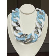 KEN Maillons Blanc, bleu, argent - FRANCINE BRAMLI Paris collier