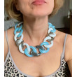 KEN Maillons Blanc, bleu, argent - FRANCINE BRAMLI Paris collier