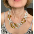 KEN Maillons Beige & doré - FRANCINE BRAMLI Paris collier