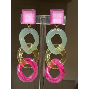 KEREN Maillons Vert, jaune, rose - Francine BRAMLI Paris
