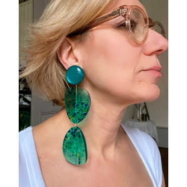 CINDY vert/bleu longue - Francine BRAMLI Paris