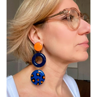 OMERINE Bleu/orange - Francine BRAMLI Paris Bijoux