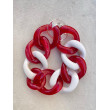 Bracelet TONY Maillons rouge/blanc  - FRANCINE BRAMLI PARIS