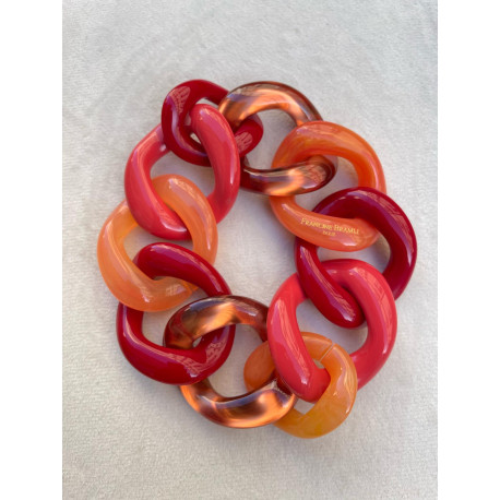 Bracelet TONY Maillons rouge/orange - FRANCINE BRAMLI Paris