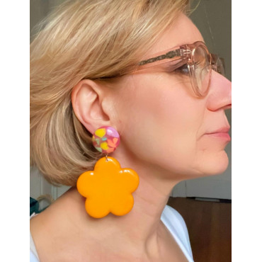 CAPUCINE Moutarde Cabochon multicolore - Francine BRAMLI Paris