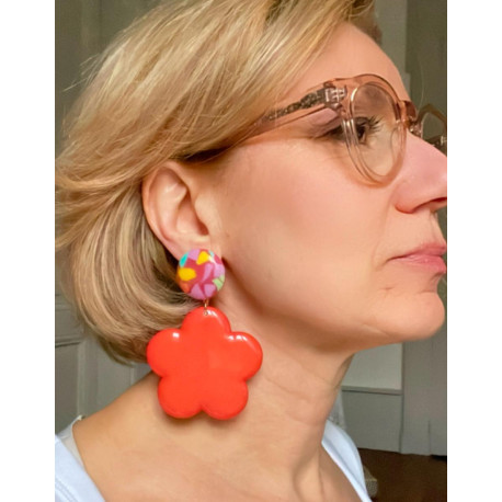 CAPUCINE Terracotta Cabochon multicolore - Francine BRAMLI Paris